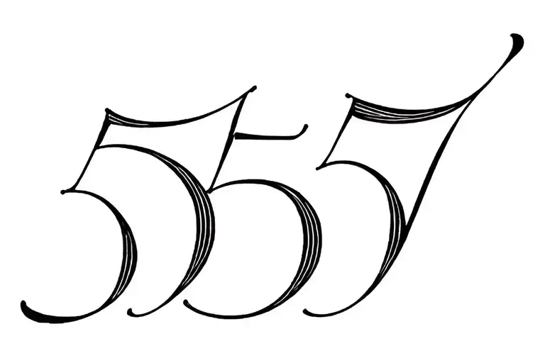 555 in wild western font tattoo tattoo design idea