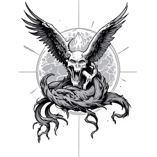 Heaven Vs Hell tattoo design idea