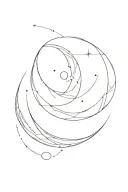 crescent moon on stomach overlapping a small circle symbolizing Pluto. Keep the lines clean and bold without too muc sky tattoo design idea