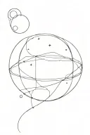 crescent moon on stomach overlapping a small circle symbolizing Pluto. Keep the lines clean and bold without too muc sky tattoo design idea