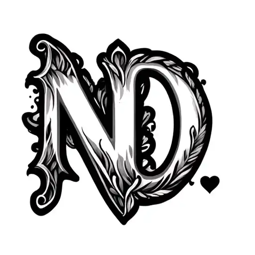 initials N D love you more tattoo design idea