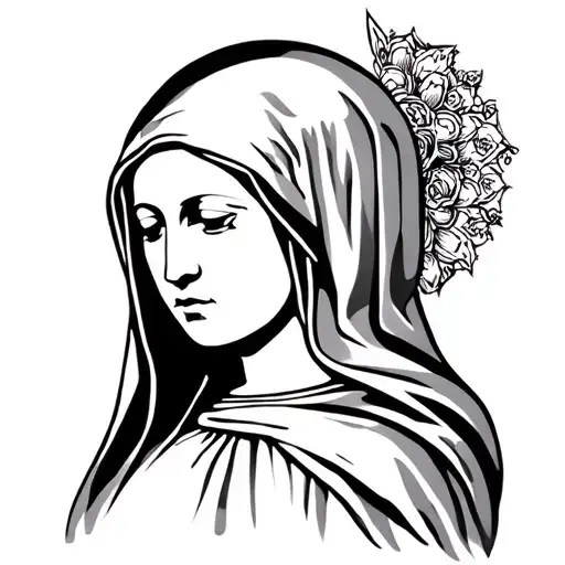black Madonna tattoo design idea