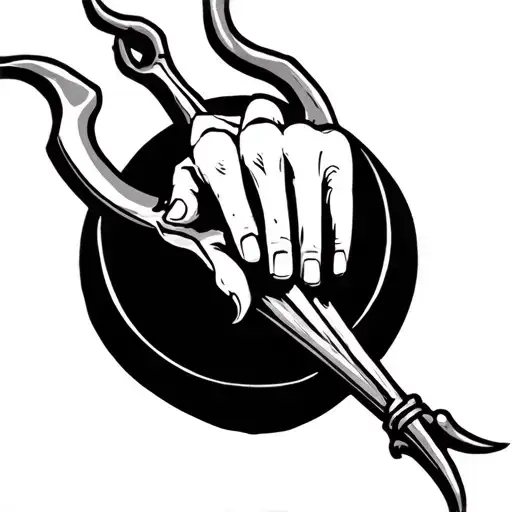 pitchfork with middle finger as one of the times tattoo design idea