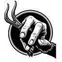 pitchfork with middle finger as one of the times tattoo design idea