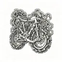 'w23' in bike chain forming the shape tattoo design idea