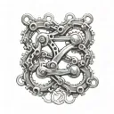 'w23' in bike chain forming the shape tattoo design idea