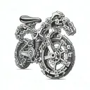 'w23' in bike chain forming the shape tattoo design idea