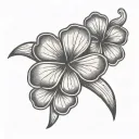 Five leaf clover black tattoo design idea