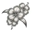 Five leaf clover black tattoo design idea