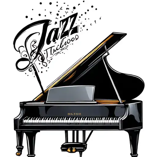 Jazz piano tattoo design idea