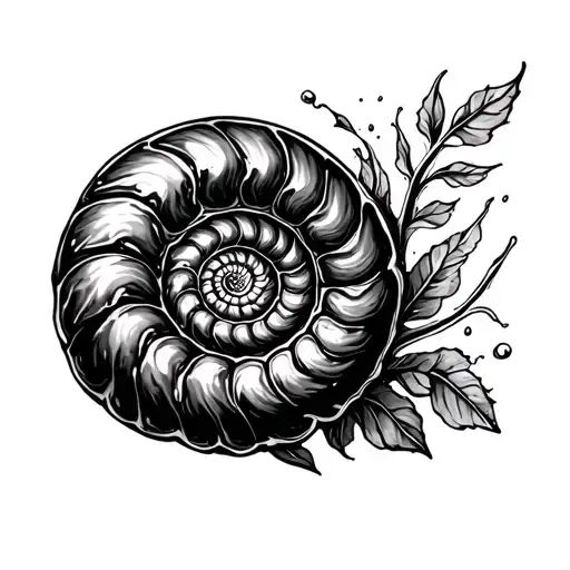 life ammonite tattoo design idea