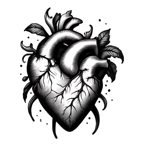 Fine Line Heart tattoo design idea