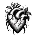 Fine Line Heart tattoo design idea