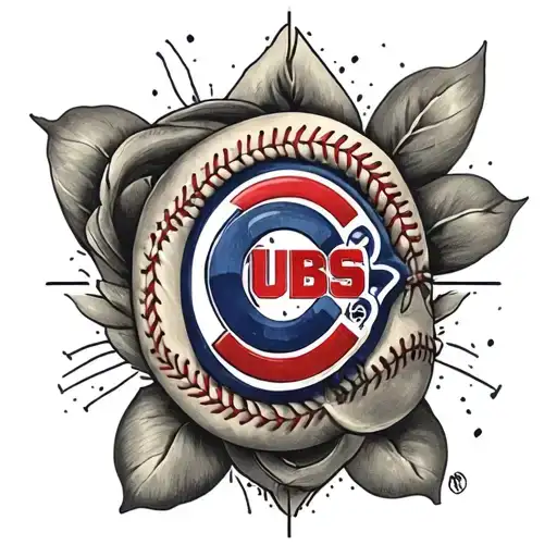 Chicago cubs logo intertwined tattoo design idea