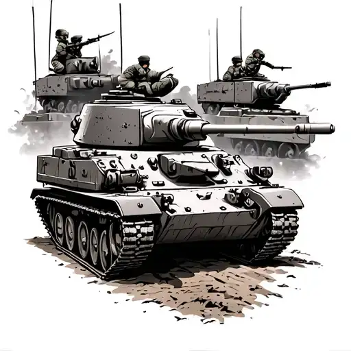 army tank war scene tattoo tattoo design idea