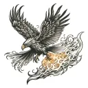 phoenix rising from flames tattoo design idea