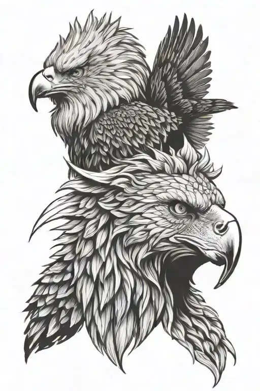 Eagle face, lion face, bear face tattoo tattoo design idea