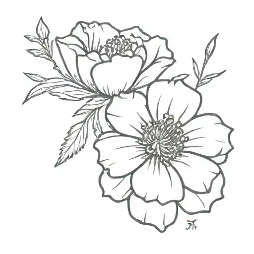 scorpio full mood marigolds cosmo flower tattoo design idea
