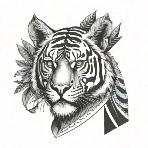 micro realism fine line tattoo tiger Anubis and Egypt  tattoo design idea