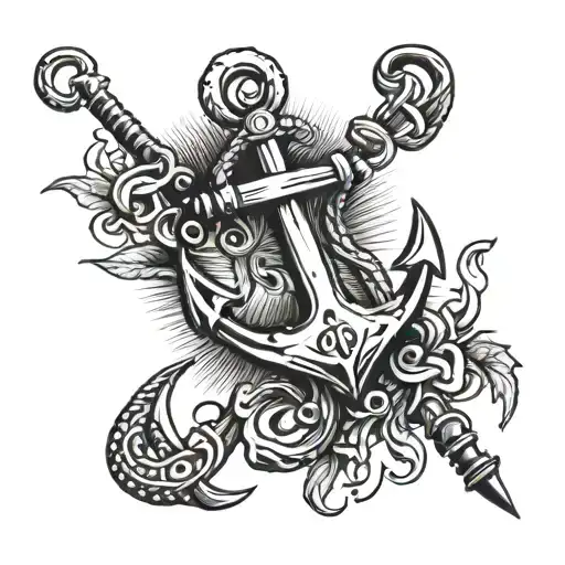 Navy anchor tattoo design idea
