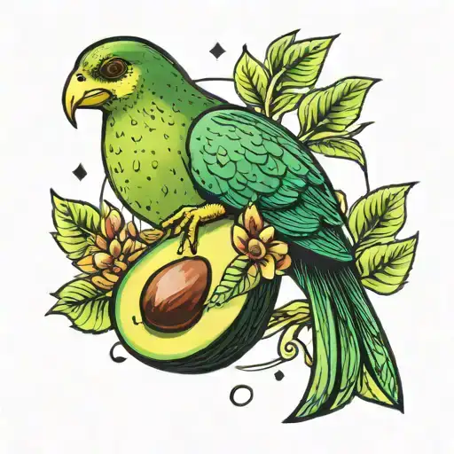 avocado holding tattoo design idea