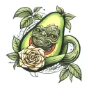 avocado holding tattoo design idea