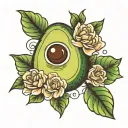 avocado holding tattoo design idea