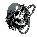 submissive slave chained tattoo design idea