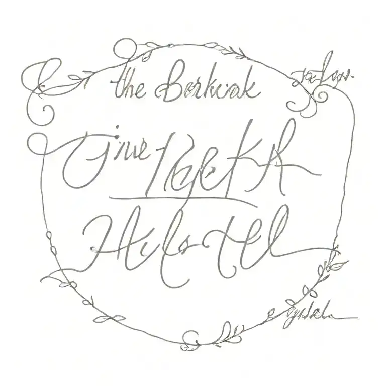 "The drink gettin to us, the drugs gettin to us, it's a highway to hell and everybody knows it. MGK" in calligraphy lett tattoo design idea