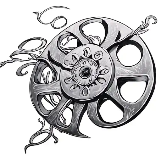 moana tangled frozen movie reel tattoo design idea