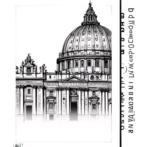 dome of St. Peter's Basilica, Vatican City type art tattoo design idea