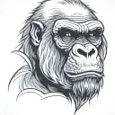 angry gorilla and baby tattoo design idea