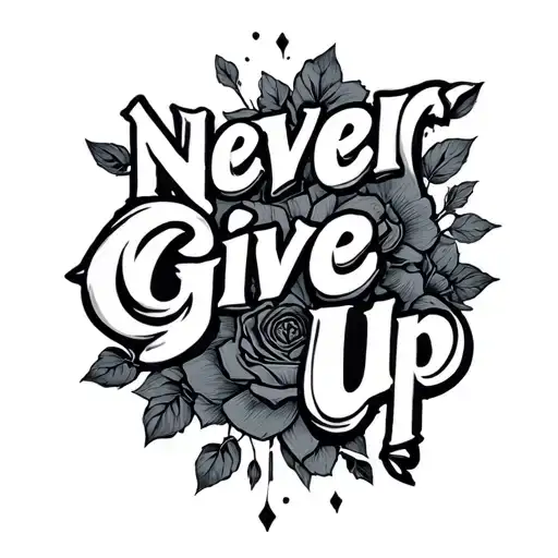 Never Give Up tattoo design idea