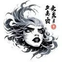 Japanese Lightning tattoo design idea