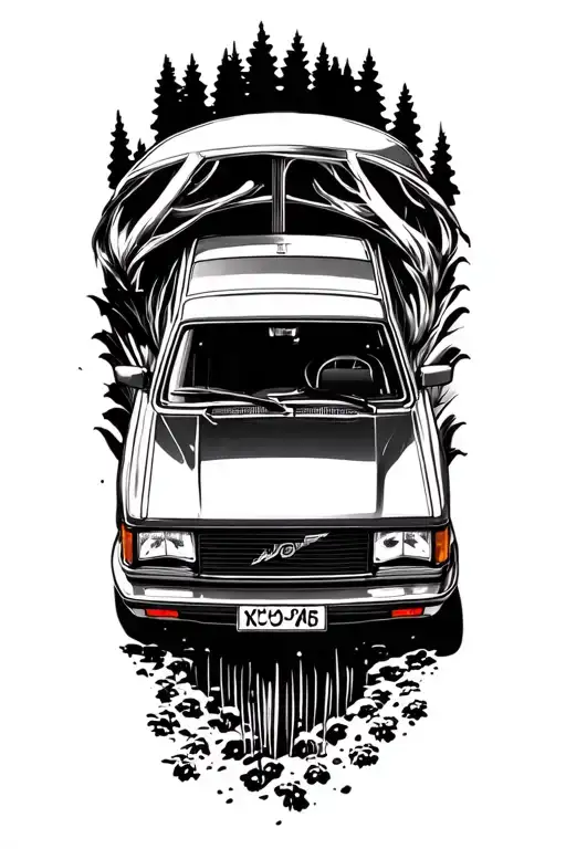 volvo 240 tattoo design idea