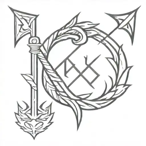 zeus trident tattoo design idea