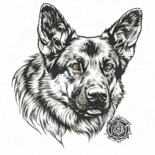 German Shepard stark sigil tattoo tattoo design idea