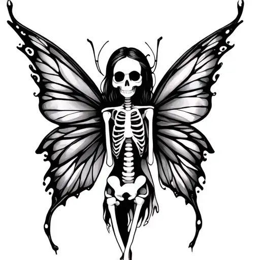 Skeleton Fairy tattoo design idea