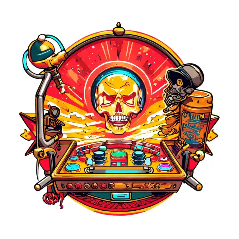 pinball  tattoo design idea