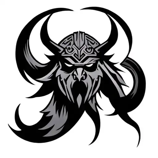 Viking Signs Japanese Style Tribal Arm tattoo design idea