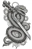 sword and snake tattoo design idea