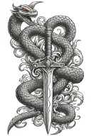 sword and snake tattoo design idea