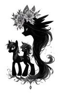 create a tatoo that represent the knowledge and power of the godess athena and the sweetness and kindness of Fluttershy  tattoo design idea