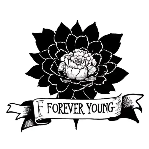 FOREVER YOUNG WRITING tattoo design idea