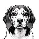 Dog beagle face front view tattoo design idea
