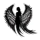 angel wing spread tattoo design idea