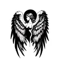 angel wing spread tattoo design idea