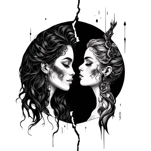 we are soulmates that are being ripped apart by the world tattoo design idea