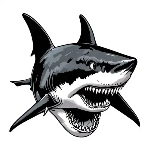 Blackwork Shark tattoo design idea