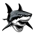 Blackwork Shark tattoo design idea